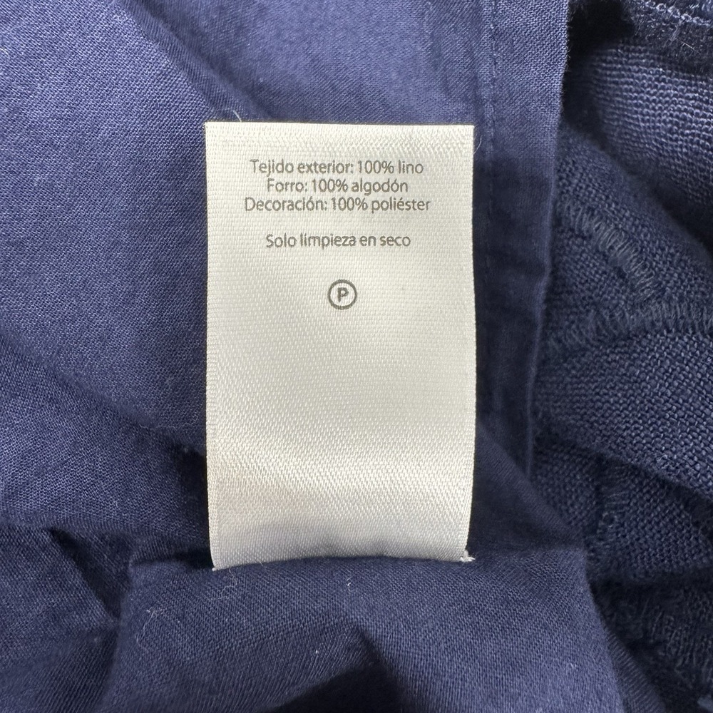 Vineyard Vines Dress 100% Linen A-Line Babydoll Blue Sz 4 Kentucky Derby Preppy - Picture 8 of 14
